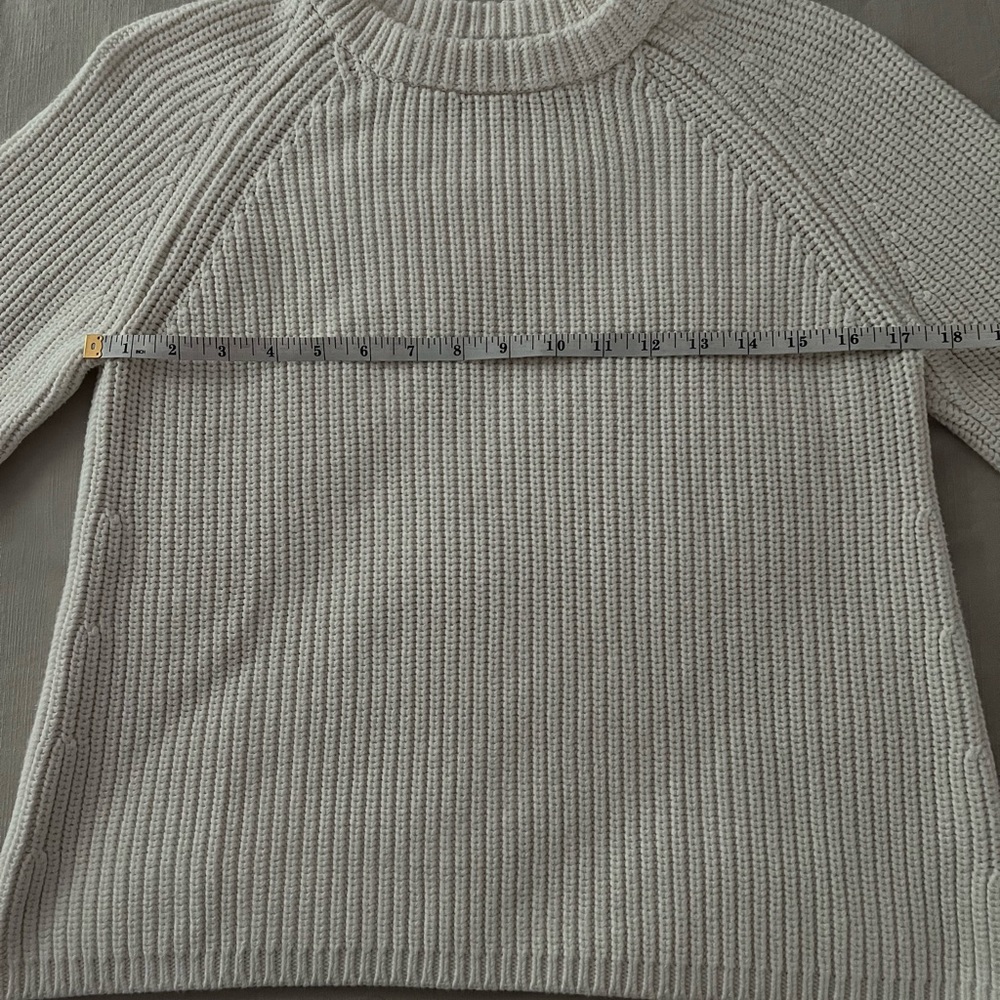 Quince 100% Organic Cotton Fisherman Crew Sweater Ivory small - Picture 8 of 13